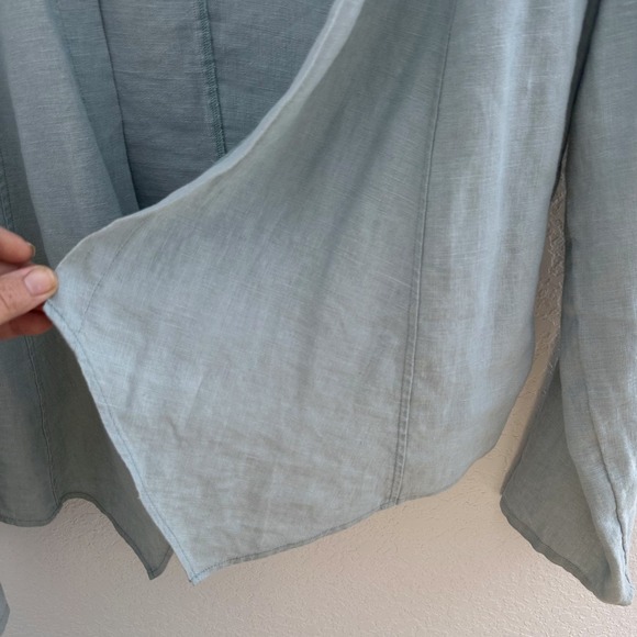 Soft Surroundings Grove‎ Linen Waterfall Open Jacket Cardigan Womens XL Mint - Picture 2 of 10